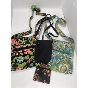 Lot Of 3 Vera Bradley Purses Plus One Keychain Wallet, Rose,flutterby,rosewood